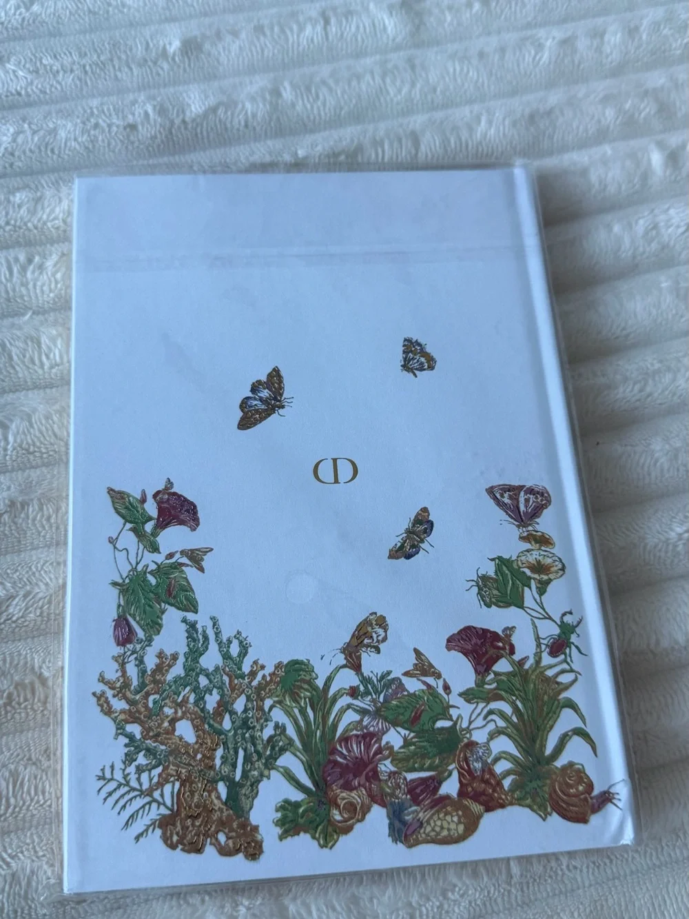 Dior White Notebook with Multicolor Marine Illustration